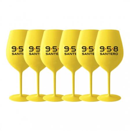 6 Bicchieri Santero 958 gialli a forma di calice