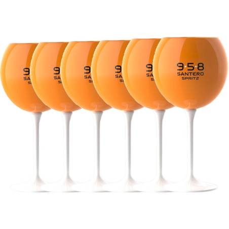 6 Bicchieri Santero 958 Calice Spritz arancione a forma di baloon