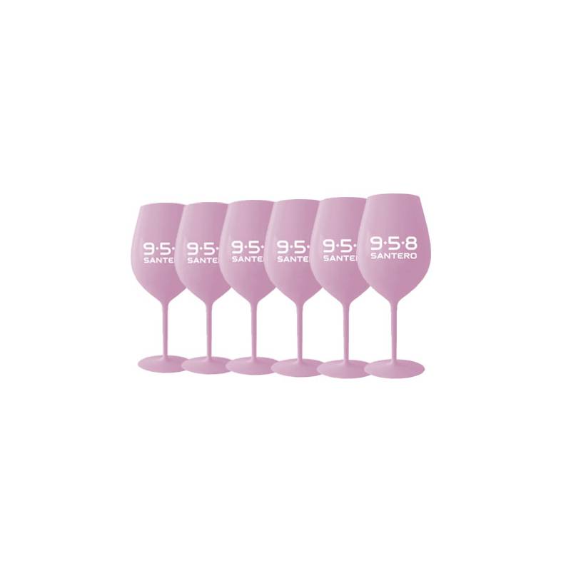 6 Bicchieri Santero 958 rosa a forma di calice
