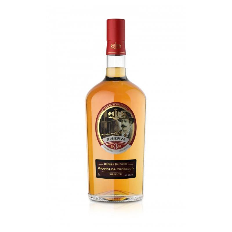 Grappa da Prosecco Riserva 3 anni Barricata 1L Andrea da Ponte