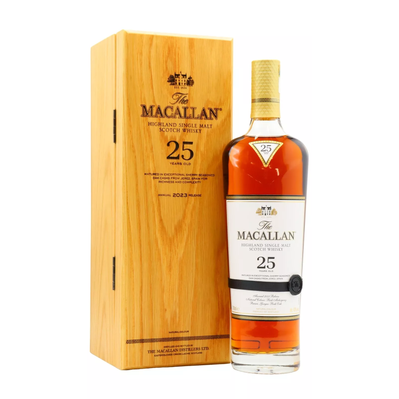 Scotch Whisky The Macallan 25 anni Sherry Wood 2023 astucciato