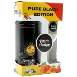 Dry Gin Black edition con bicchiere Puerto de Indias