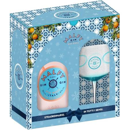 Gin Malfy Rosa confezione regalo con bicchiere Torino Distillati Gin Malfy Rosa confezione regalo con bicchiere Torino Distillati