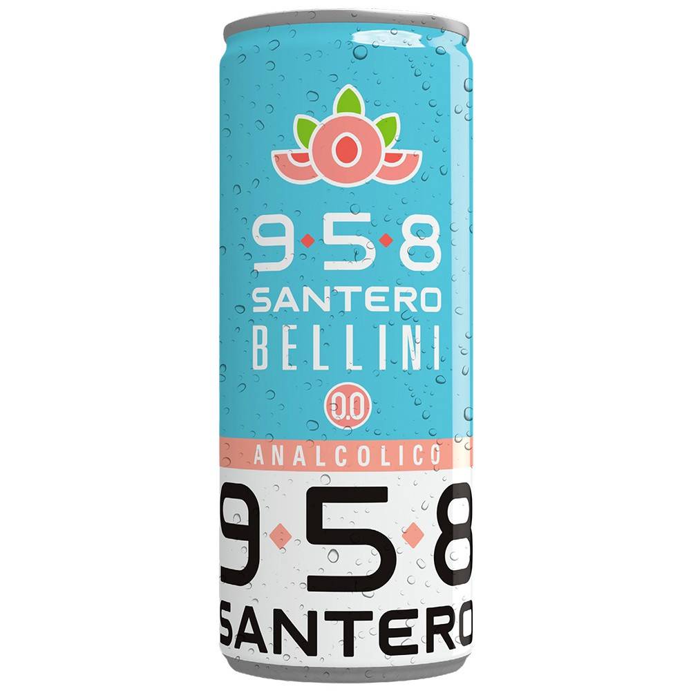 958 Santero Spumante Bellini analcolico lattina